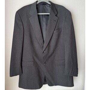 Burberry London 2-Piece Suit‎ 43L 36x40 Gray Pinstriped 100% Wool Made USA